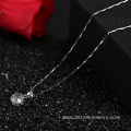 Silver Simple Zircon Chain Necklace For Wedding Jewelry